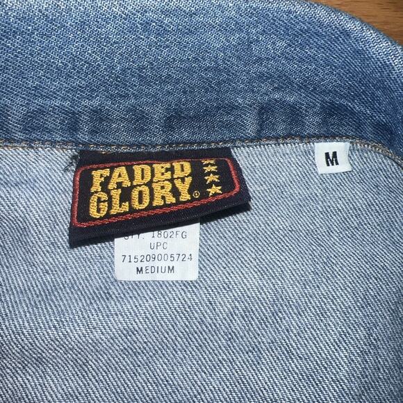 Vintage Faded Glory Denim Vest Women’s Size Medium Silver Concho Embellishments - Picture 6 of 11